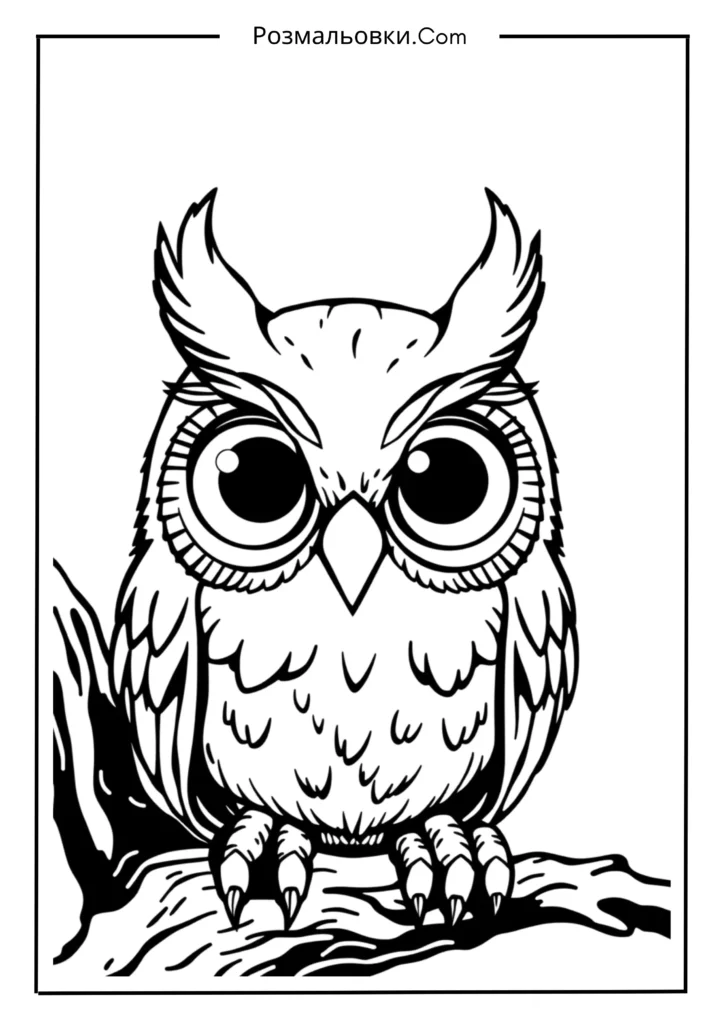 Розмальовки Злі пташки – 12 найкращих ідей для дітей 7 Великоока сова з фандому