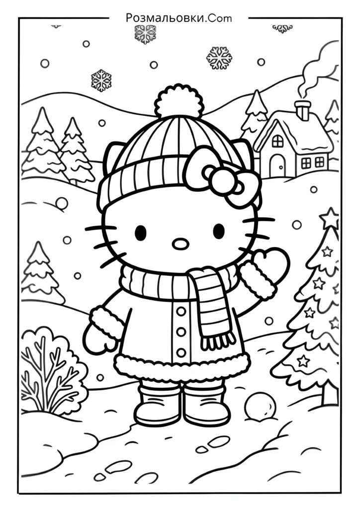 Hello Kitty у зимовому одязі