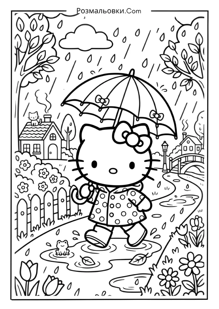 Hello Kitty з парасолькою
