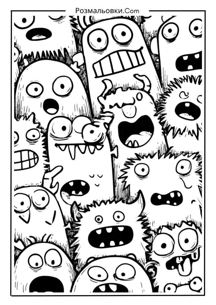 Кумедні обличчя монстрів