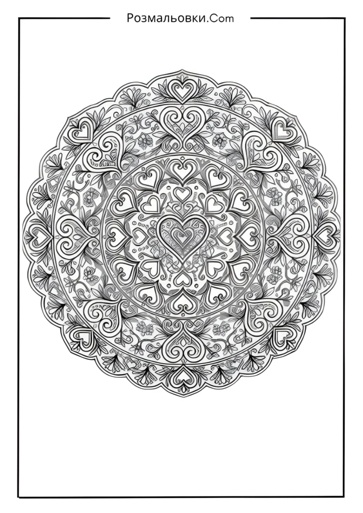 Мандала з серцями