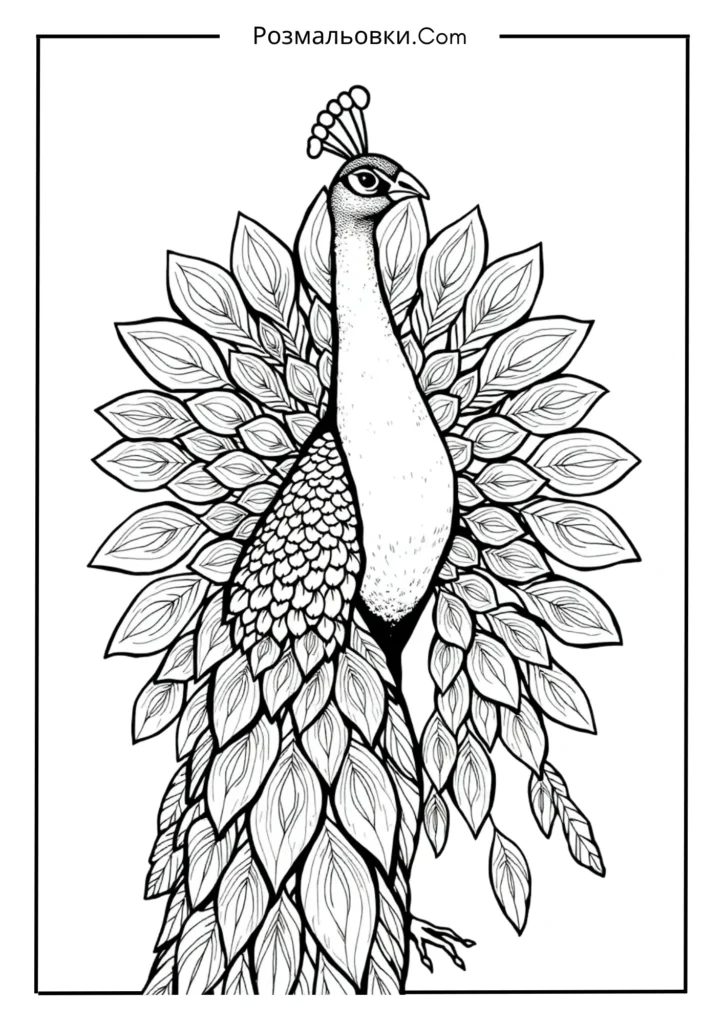 Павич із розкритим хвостом