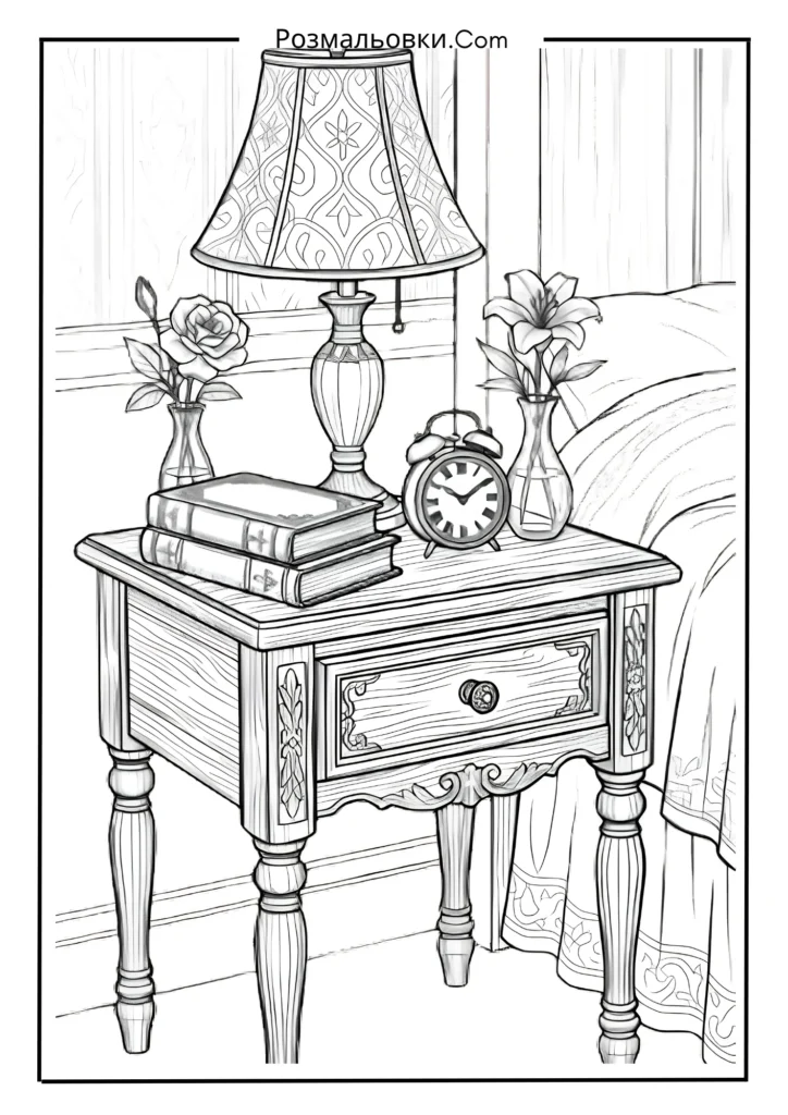 Тумбочка біля ліжка