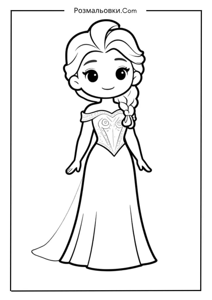 Ельза розмальовка: 12 чарівних ідей для дітей 2 Ельза у своїй крижаній сукні